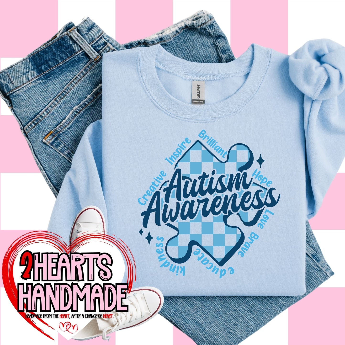 Autism Awareness Checkered Puzzle Piece