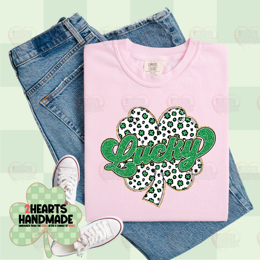 Lucky with black and white leopard