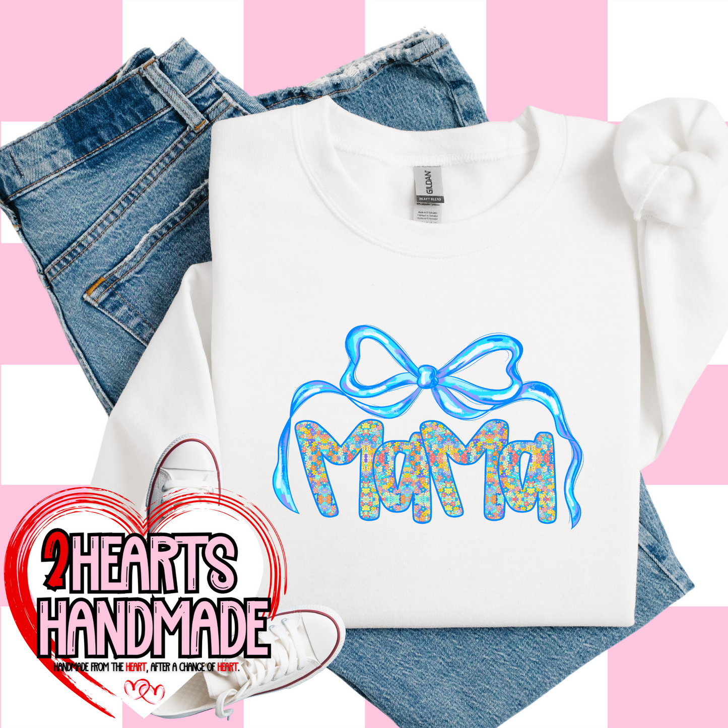 Mama Blue Bow