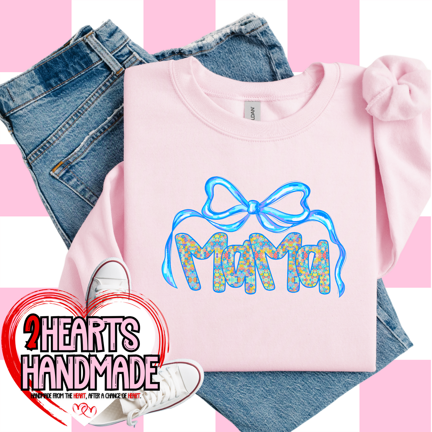 Mama Blue Bow