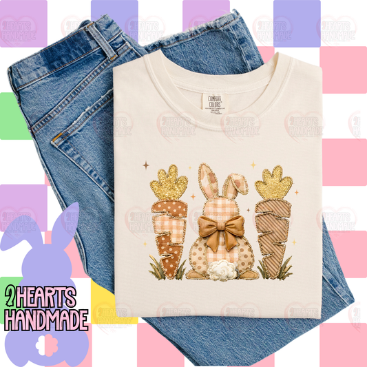 Patchwork Carrots and Bunny