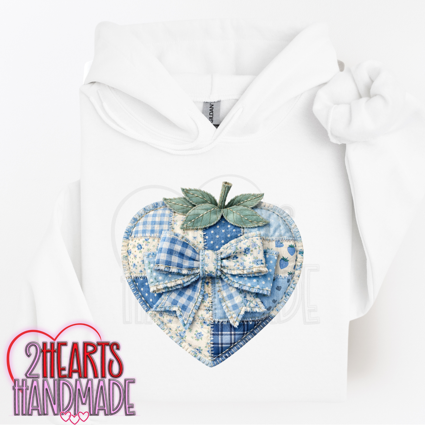 Faux Patchwork Strawberry Blue