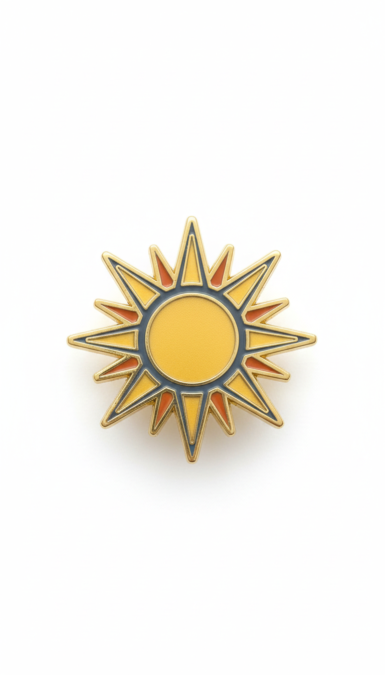 Handmade Sunlit Gold Enamel Pin
