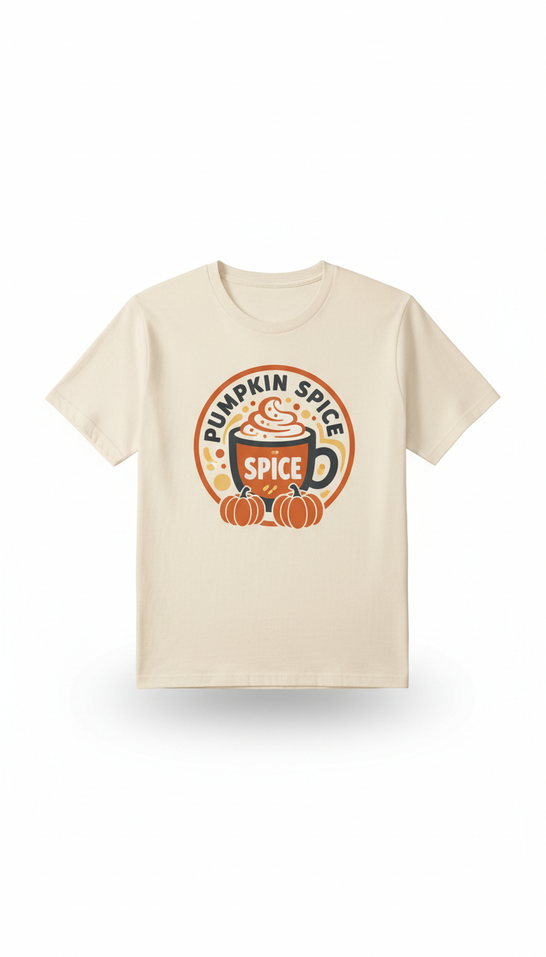 Pumpkin Spice Screen Print Cotton Tee