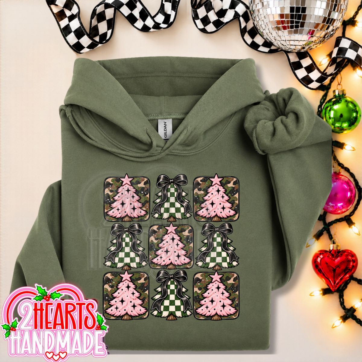 Pink, Camo and Checkered Trees