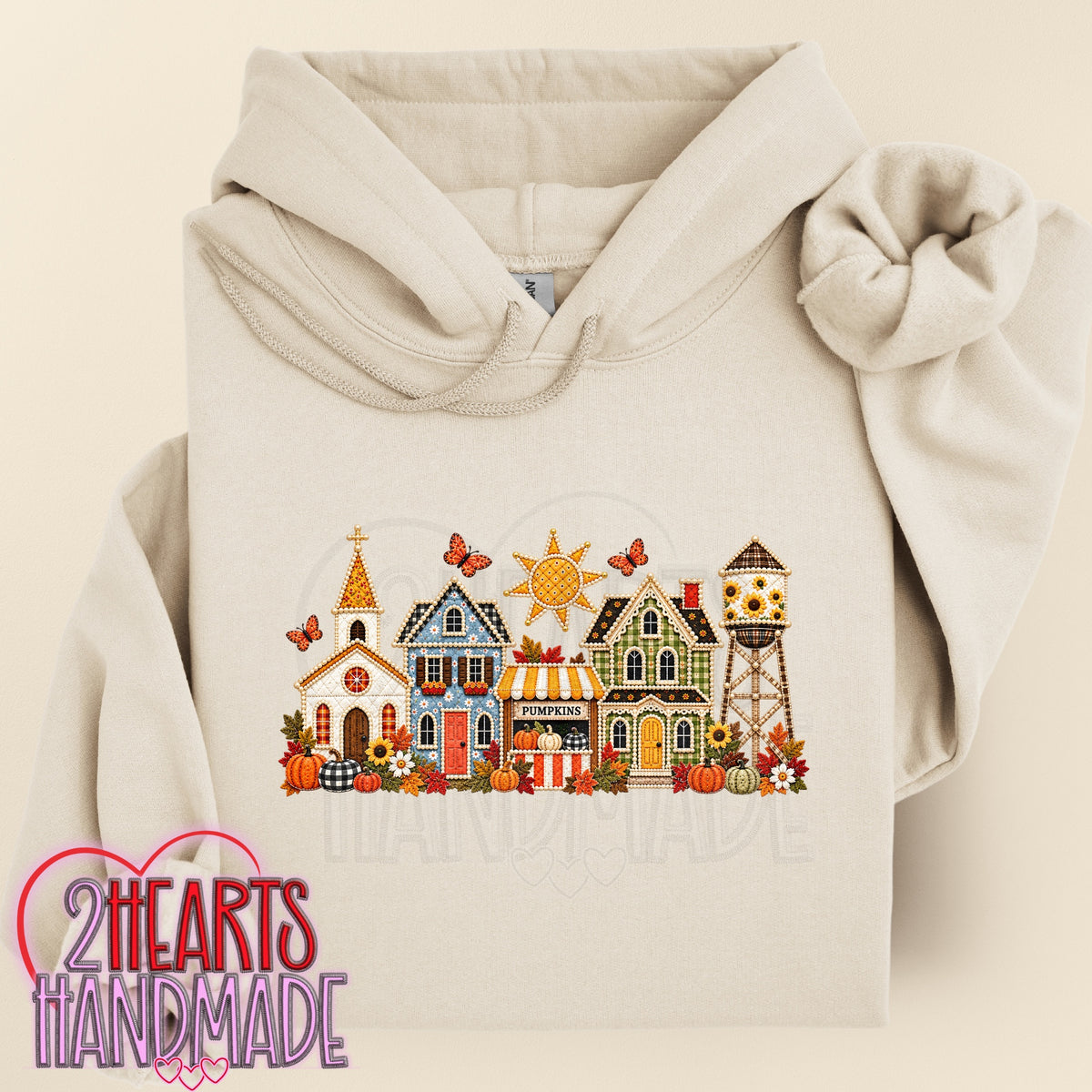 Small Town Fall (Faux Embroidery)
