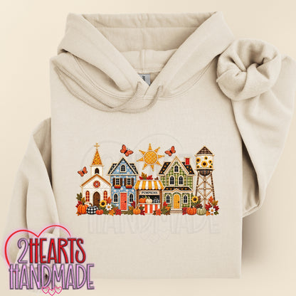 Small Town Fall (Faux Embroidery)