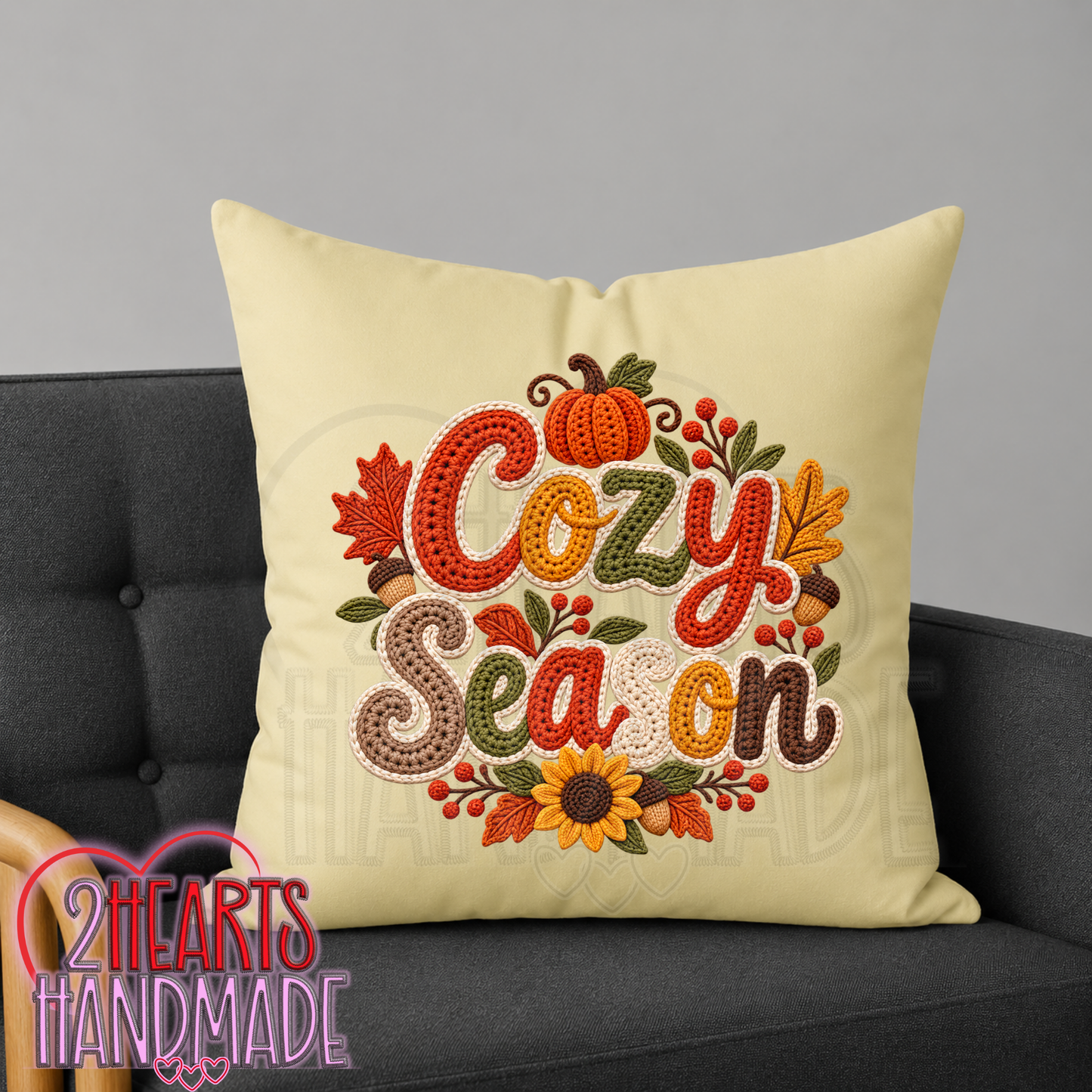 Cozy Season faux Crochet Throw Pillow Cover (Pillow NOT Included)