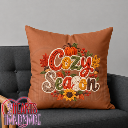 Cozy Season faux Crochet Throw Pillow Cover (Pillow NOT Included)