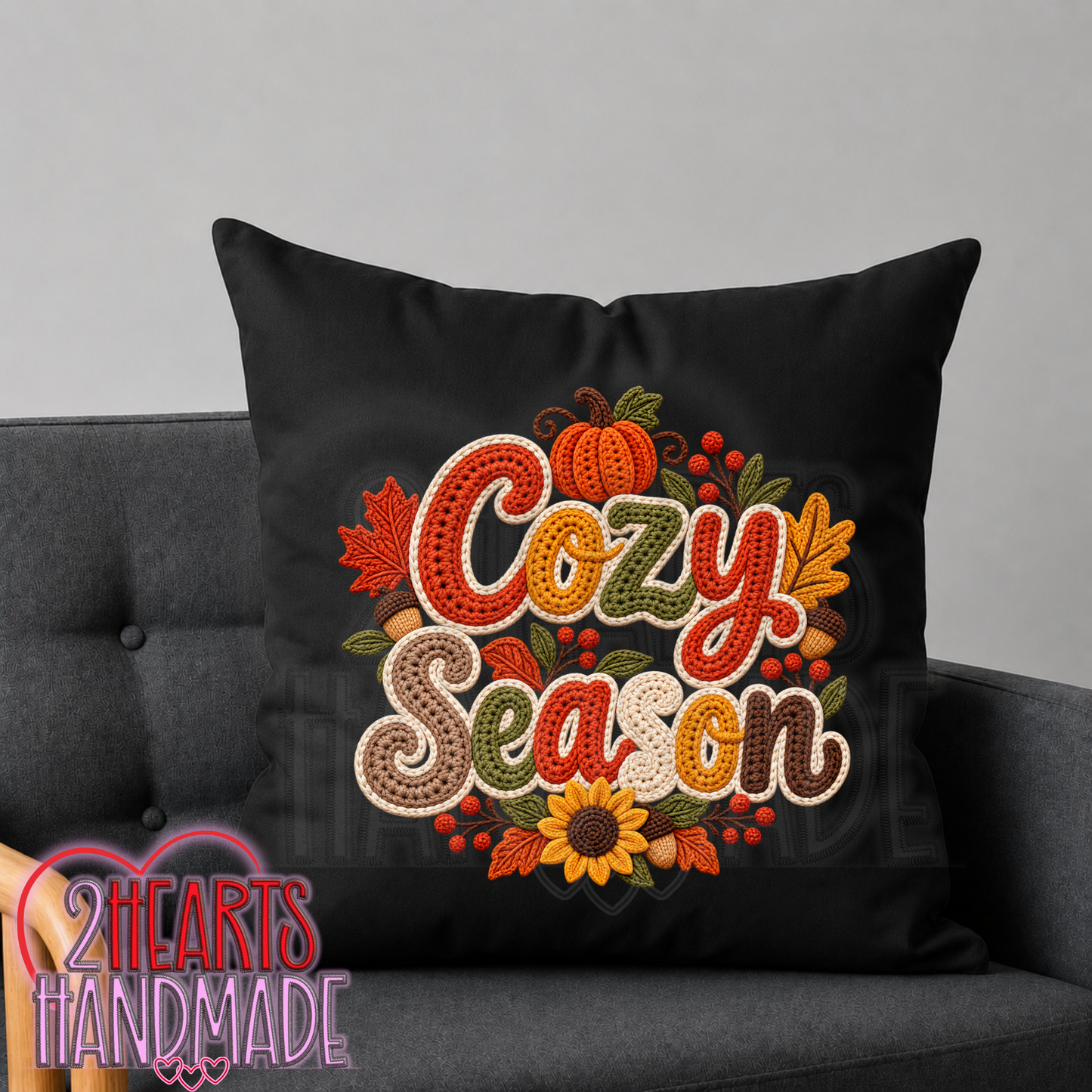 Cozy Season faux Crochet Throw Pillow Cover (Pillow NOT Included)