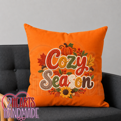 Cozy Season faux Crochet Throw Pillow Cover (Pillow NOT Included)