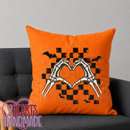 Skelly Heart Hands Throw Pillow Cover (Pillow NOT Included)