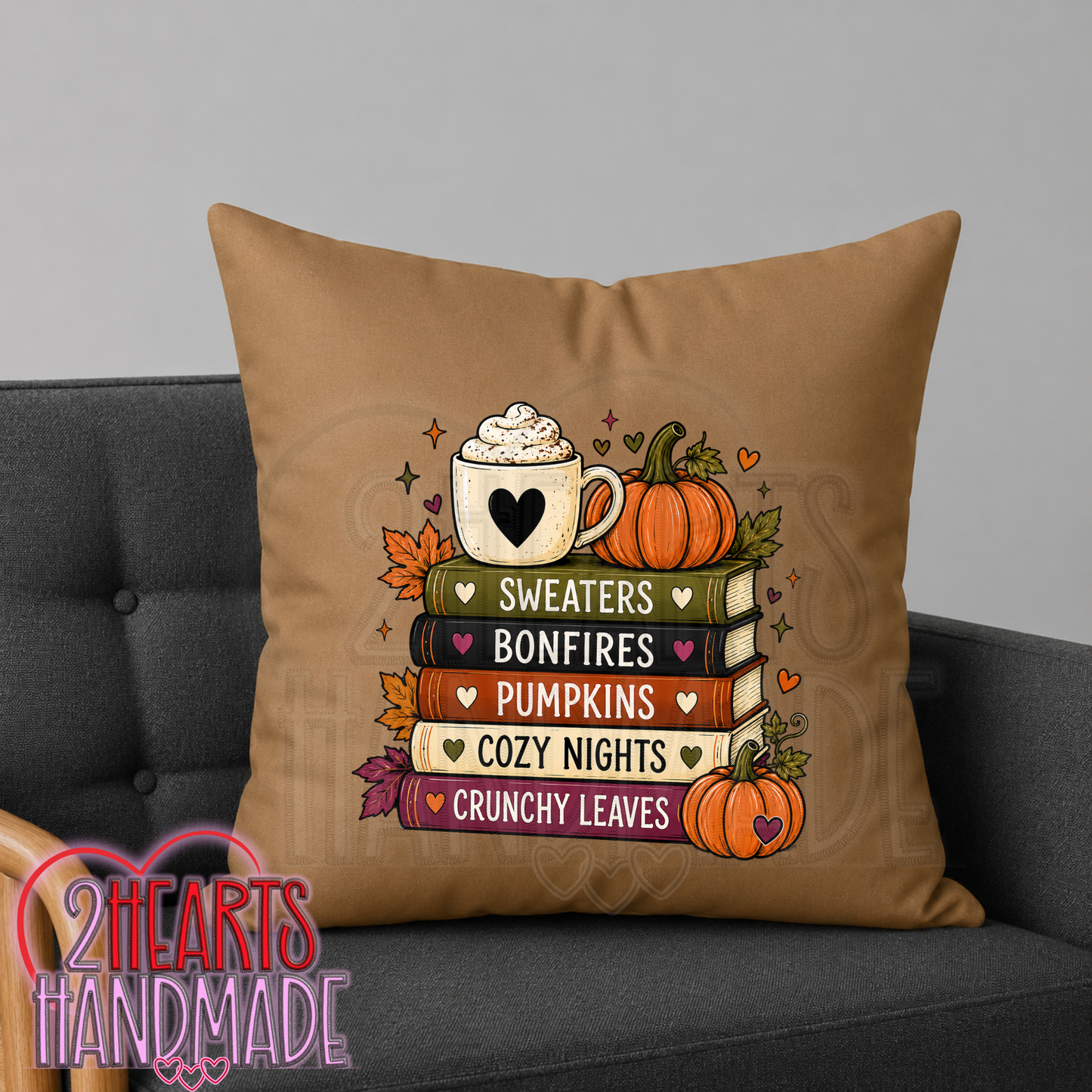 Fall Books Throw Pillow Cover (Pillow NOT Included)