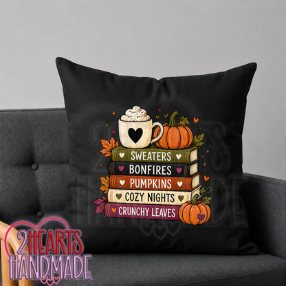 Fall Books Throw Pillow Cover (Pillow NOT Included)