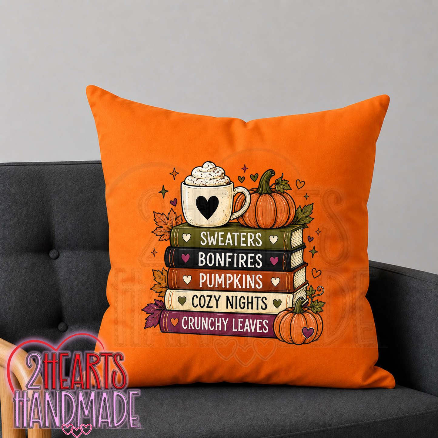 Fall Books Throw Pillow Cover (Pillow NOT Included)