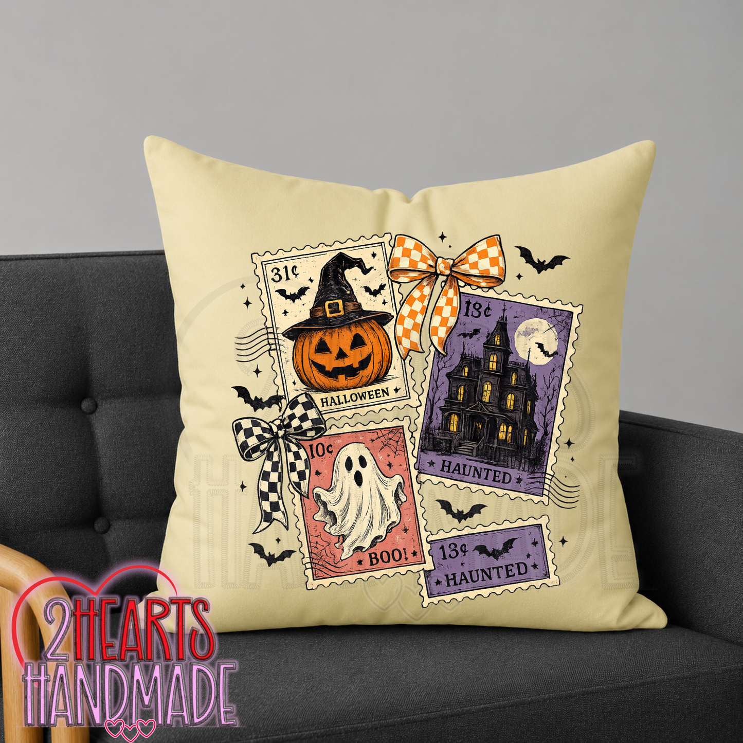 Halloween Stamps Throw Pillow Cover (Pillow NOT Included)