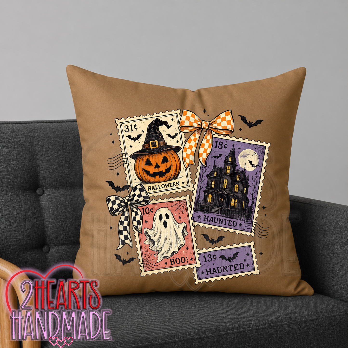 Halloween Stamps Throw Pillow Cover (Pillow NOT Included)
