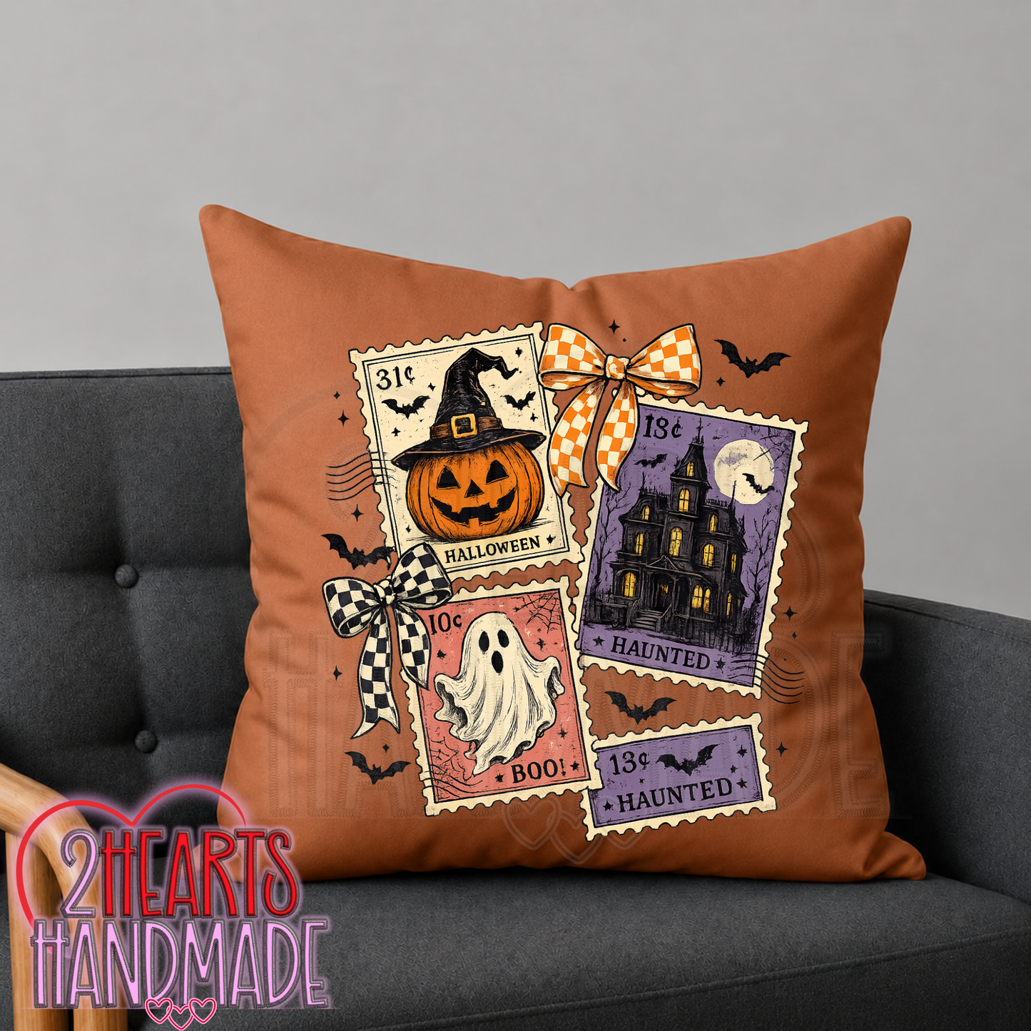 Halloween Stamps Throw Pillow Cover (Pillow NOT Included)