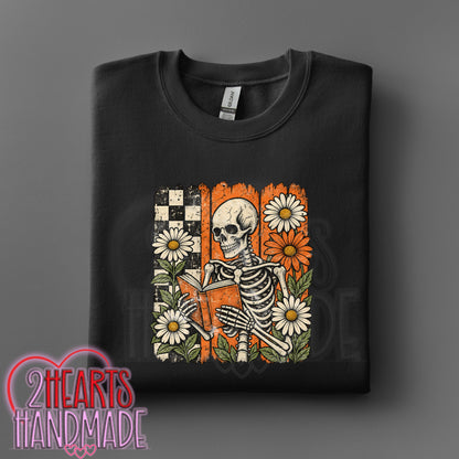 Skelly Reading in Fall Flowers