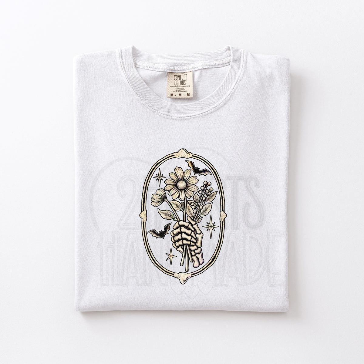 Skelly Hand with Flowers Framed