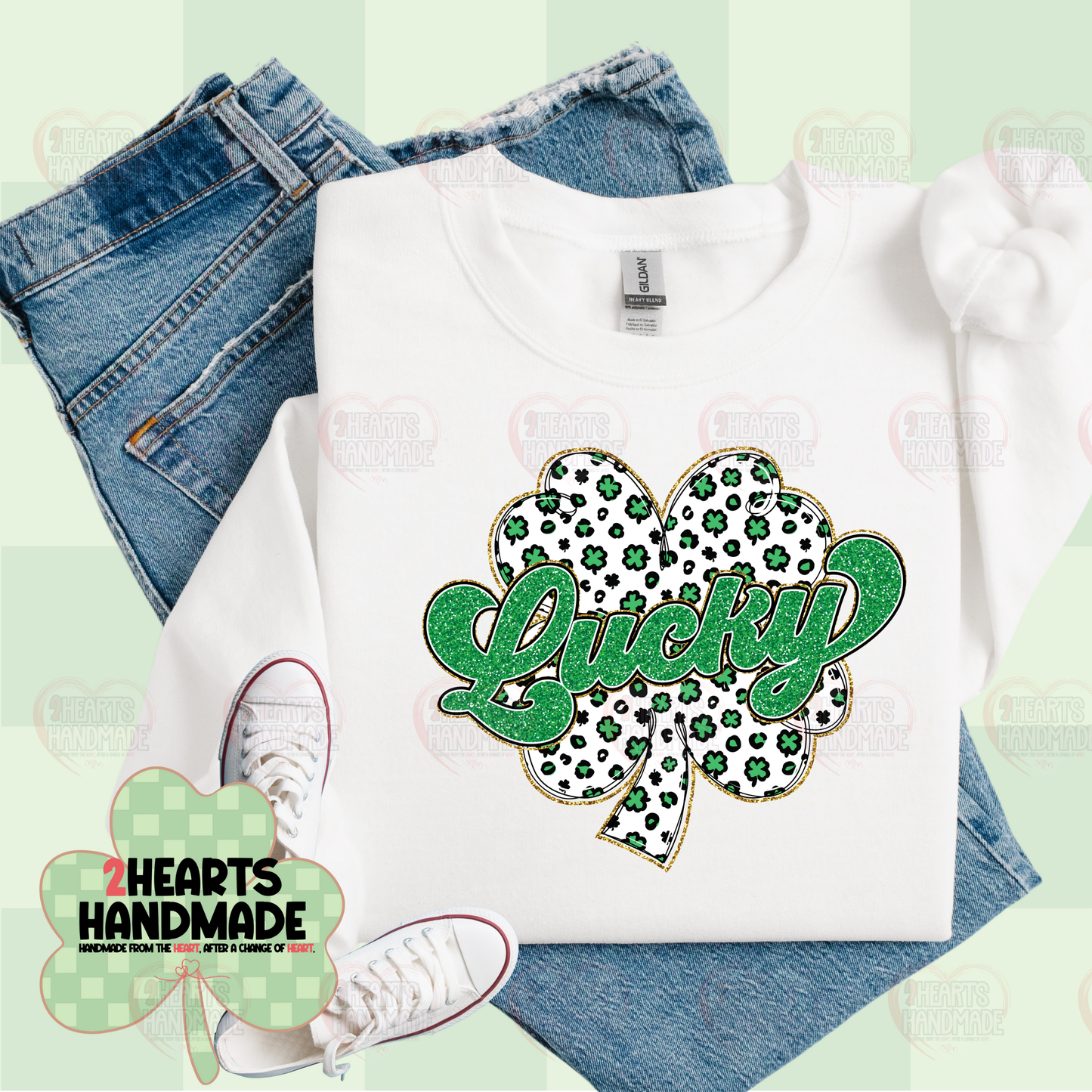 Lucky with black and white leopard