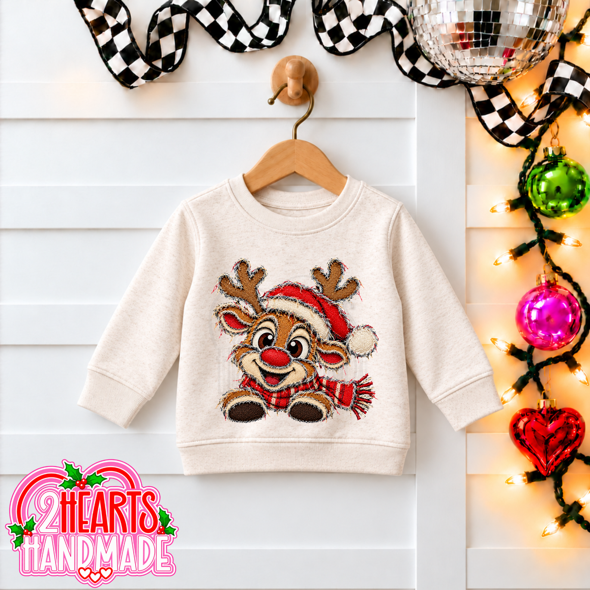 Faux Patch Reindeer - Boy & Girl (Kiddos)