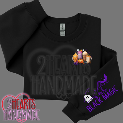 Coffee, The First Black Magic (Matching Sleeve on Sweatshirt)