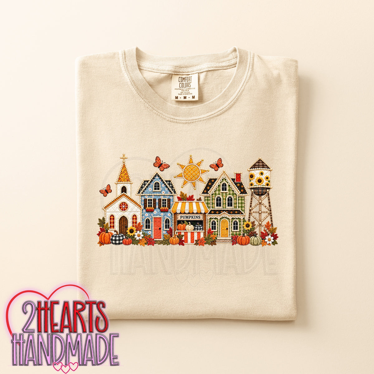 Small Town Fall (Faux Embroidery)