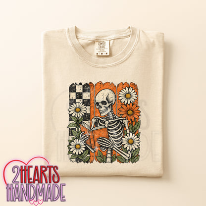 Skelly Reading in Fall Flowers