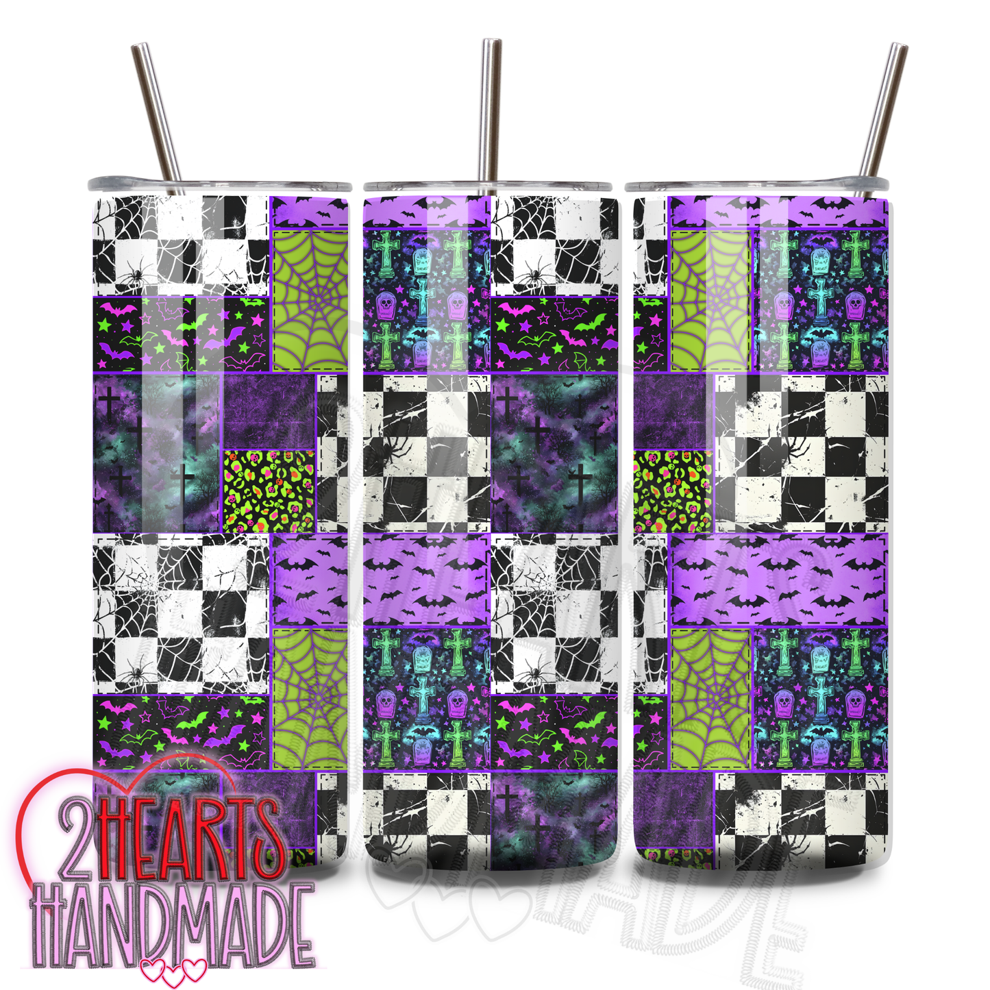 Halloween Block Patterned Tumbler