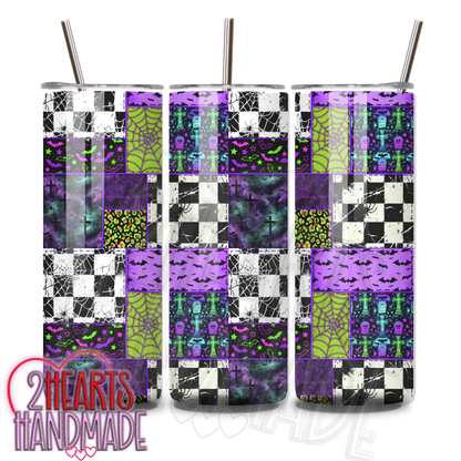 Halloween Block Patterned Tumbler