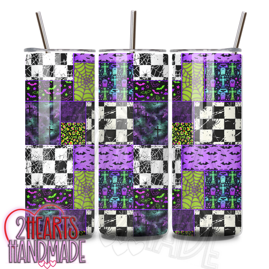 Halloween Block Patterned Tumbler