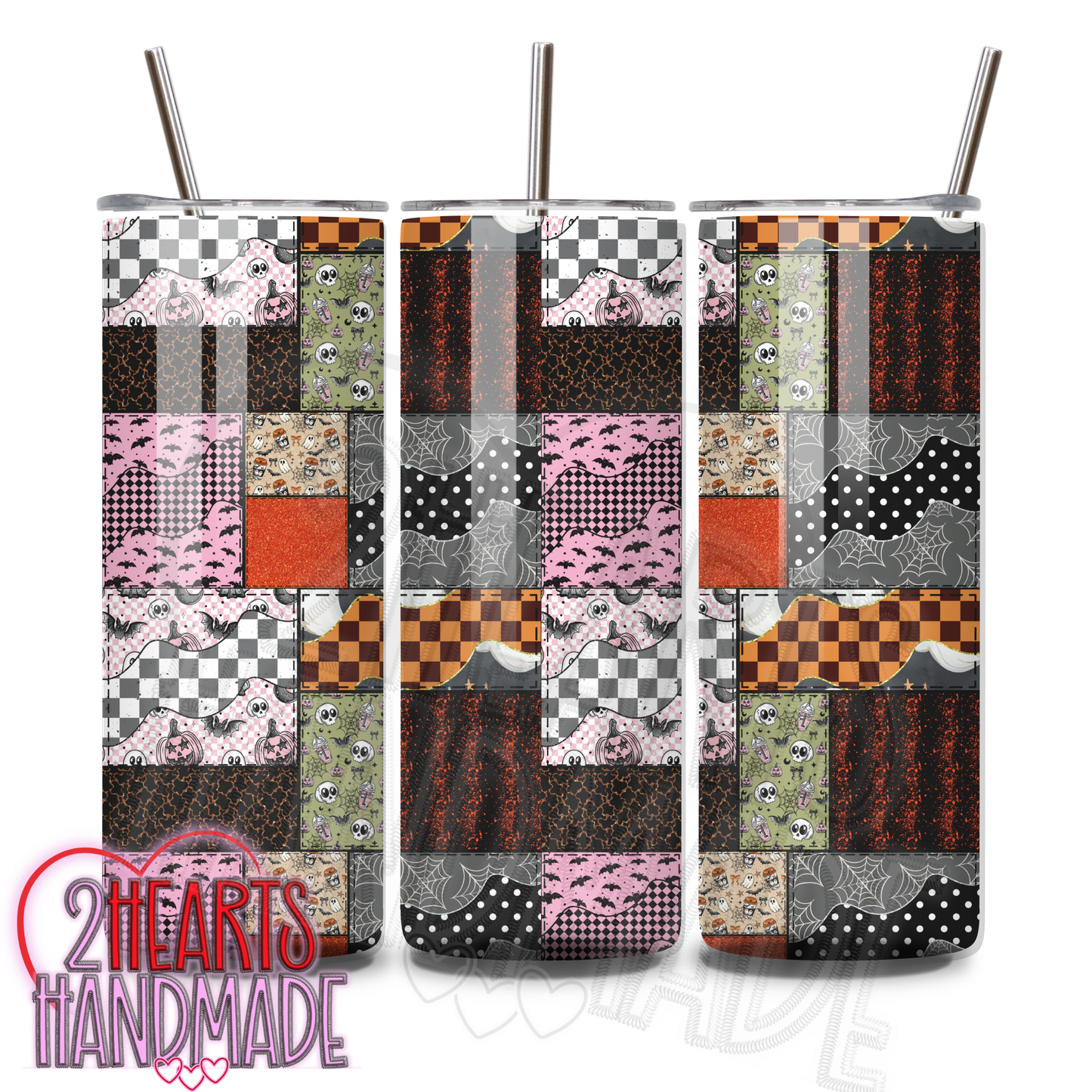 Halloween Block Patterned Tumbler
