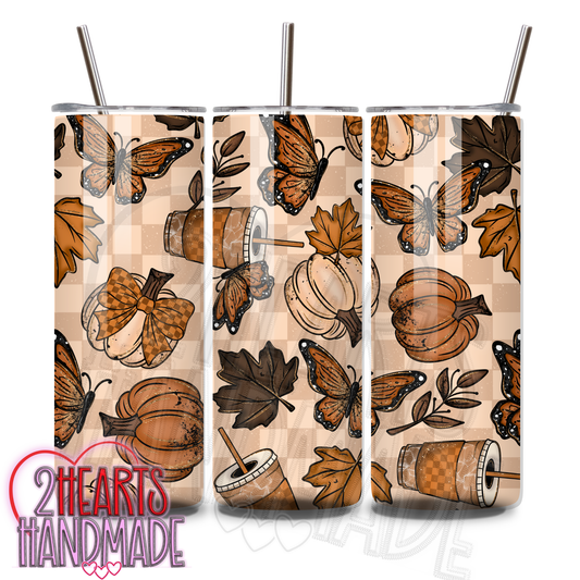 Fall Leaves, Coffee & Pumpkins Tumbler