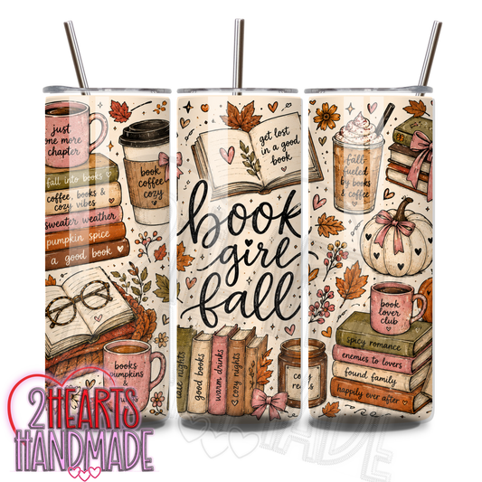 Book Girl Fall Tumbler