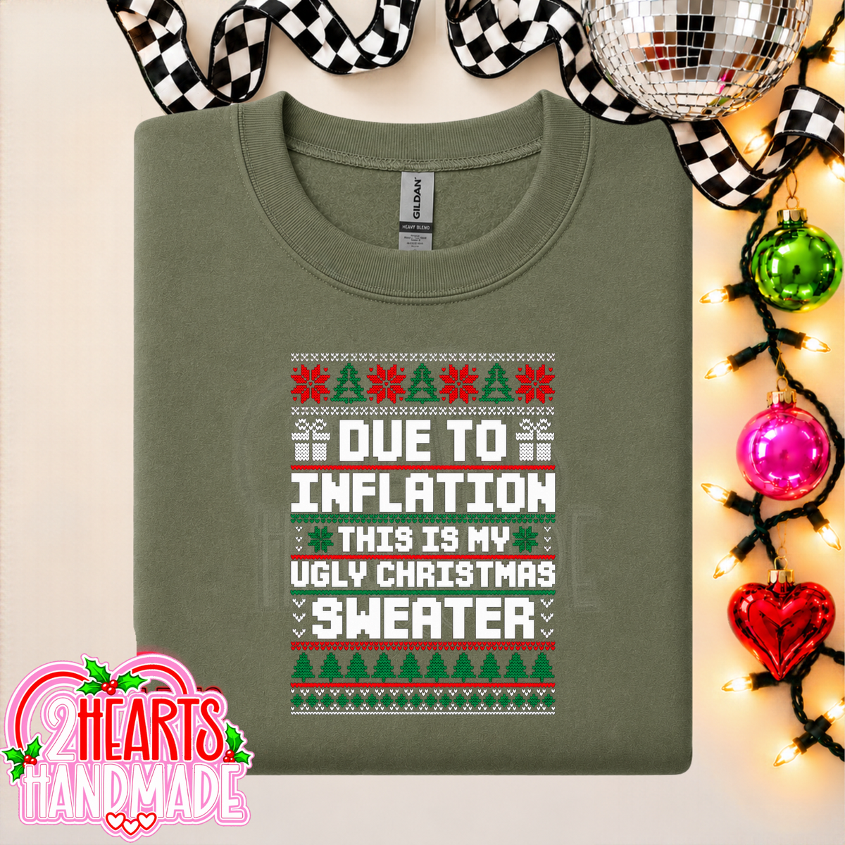 Due To Inflation, This Is My Ugly Christmas Sweater (Couples Set)