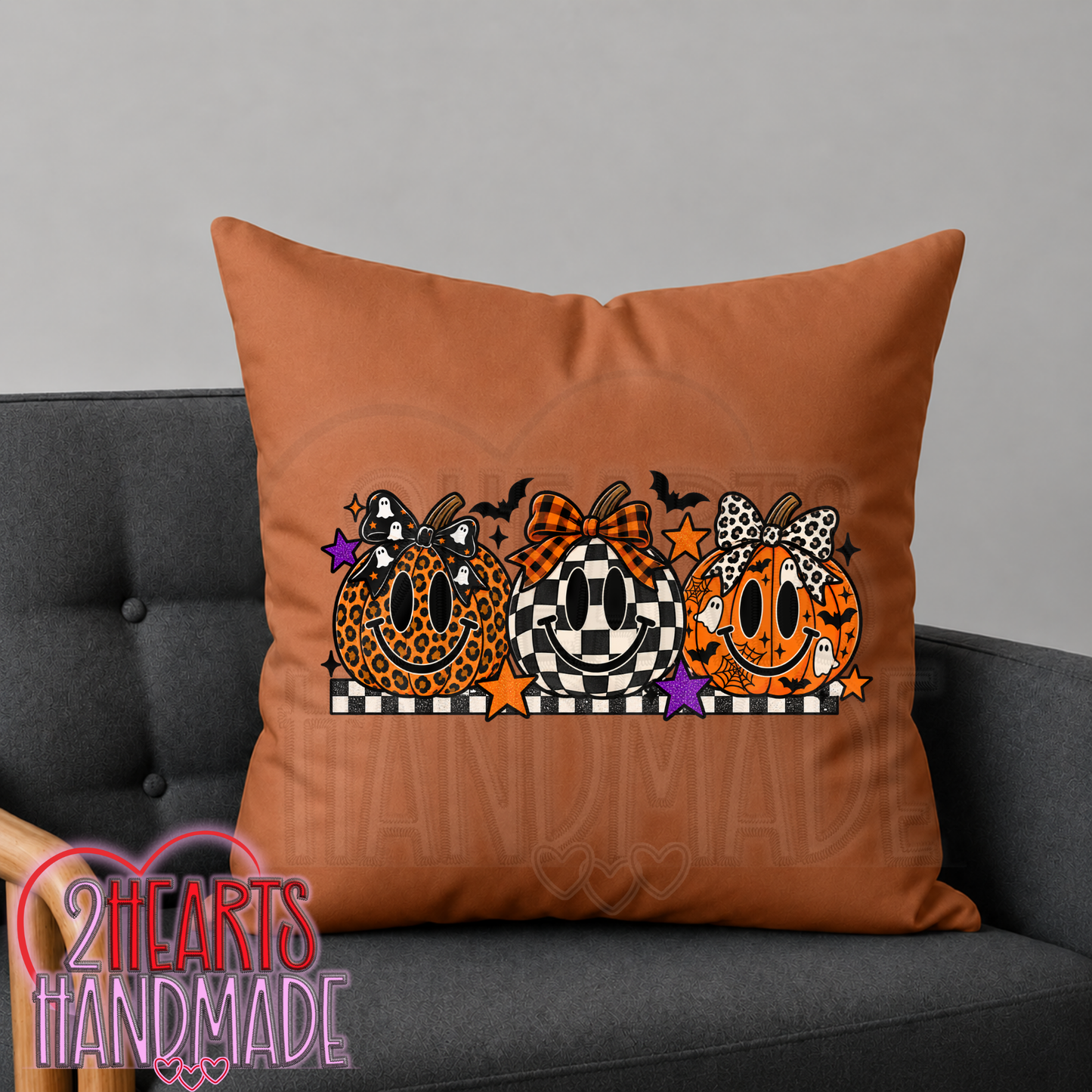 Pumpkin Smiley Faces Throw Pillow Cover (Pillow NOT Included)