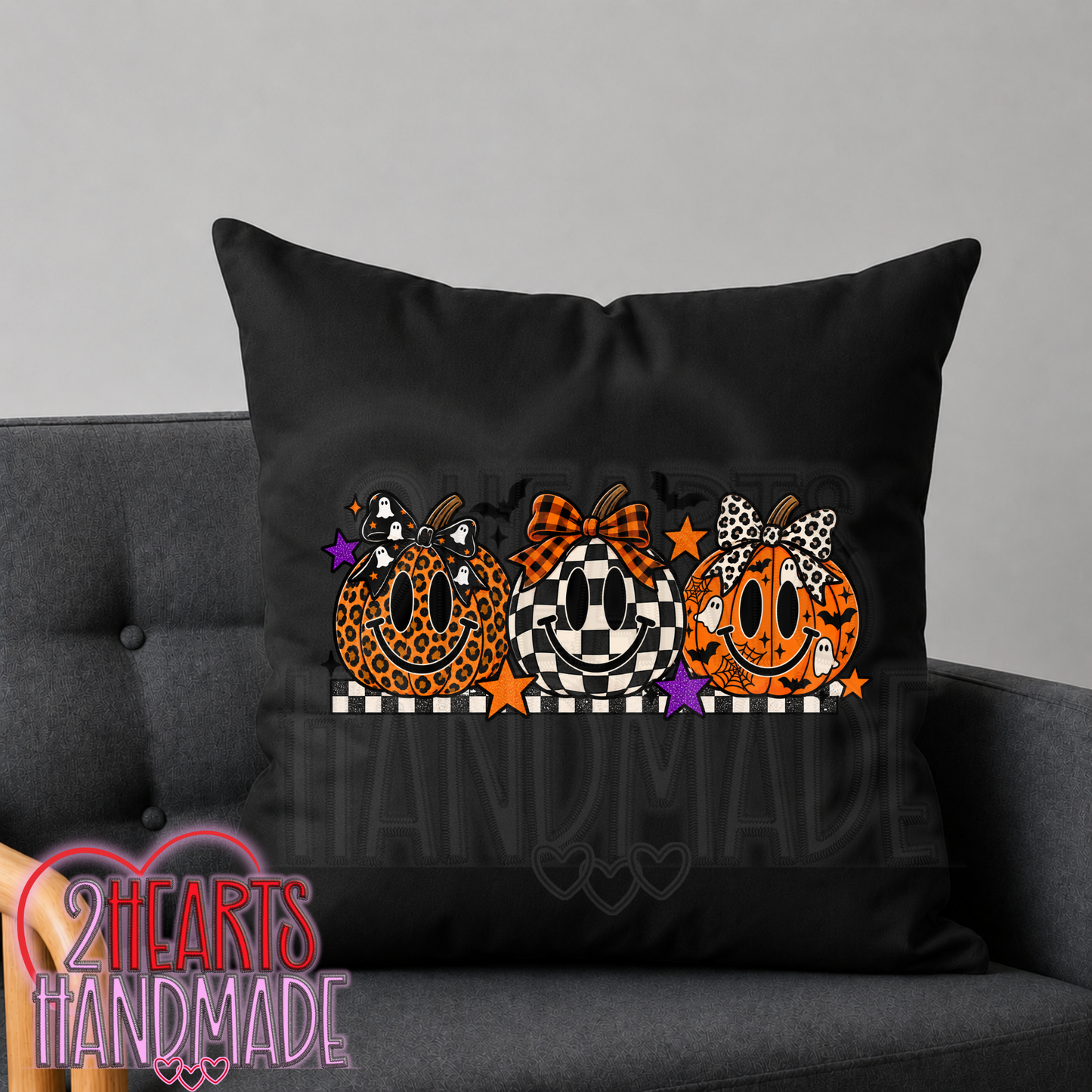 Pumpkin Smiley Faces Throw Pillow Cover (Pillow NOT Included)