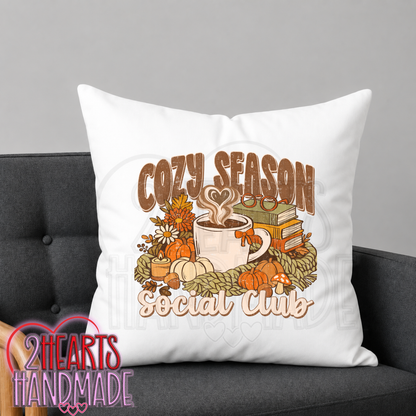Cozy Season Social Club Throw Pillow Cover (Pillow NOT Included)