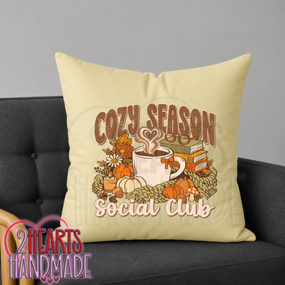 Cozy Season Social Club Throw Pillow Cover (Pillow NOT Included)