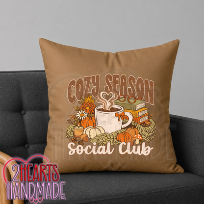 Cozy Season Social Club Throw Pillow Cover (Pillow NOT Included)