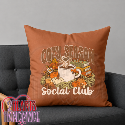 Cozy Season Social Club Throw Pillow Cover (Pillow NOT Included)
