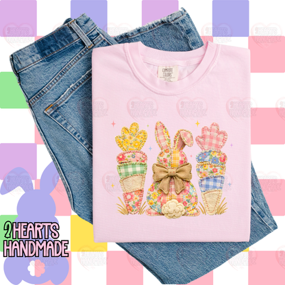 Patchwork Carrots and Bunny