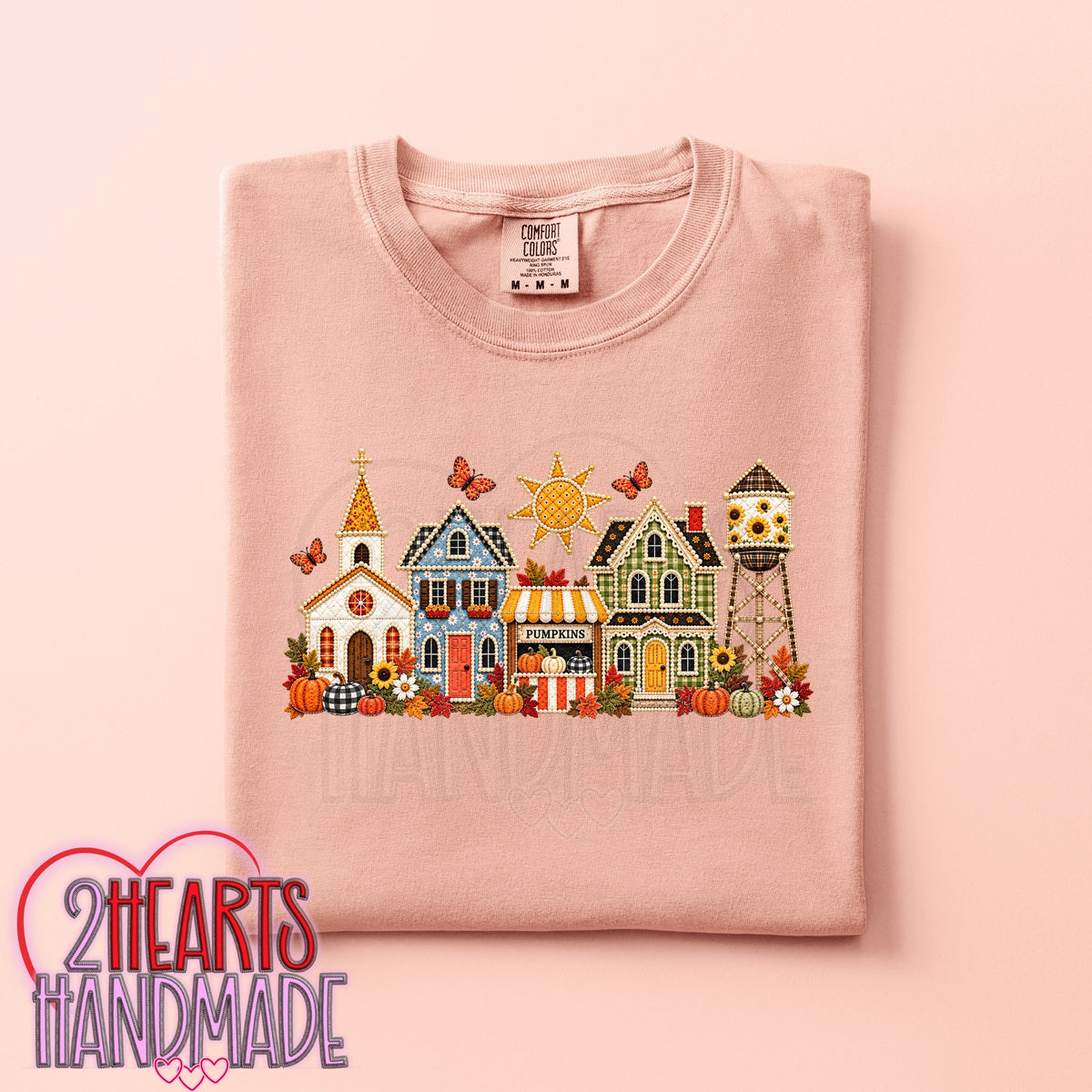 Small Town Fall (Faux Embroidery)