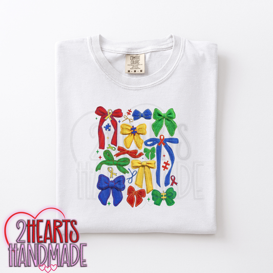 Faux Yarn Autism Bows