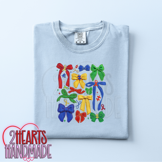 Faux Yarn Autism Bows