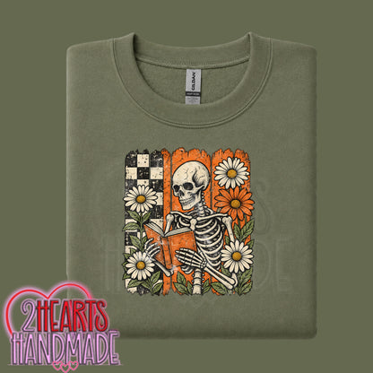 Skelly Reading in Fall Flowers