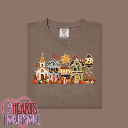 Small Town Fall (Faux Embroidery)