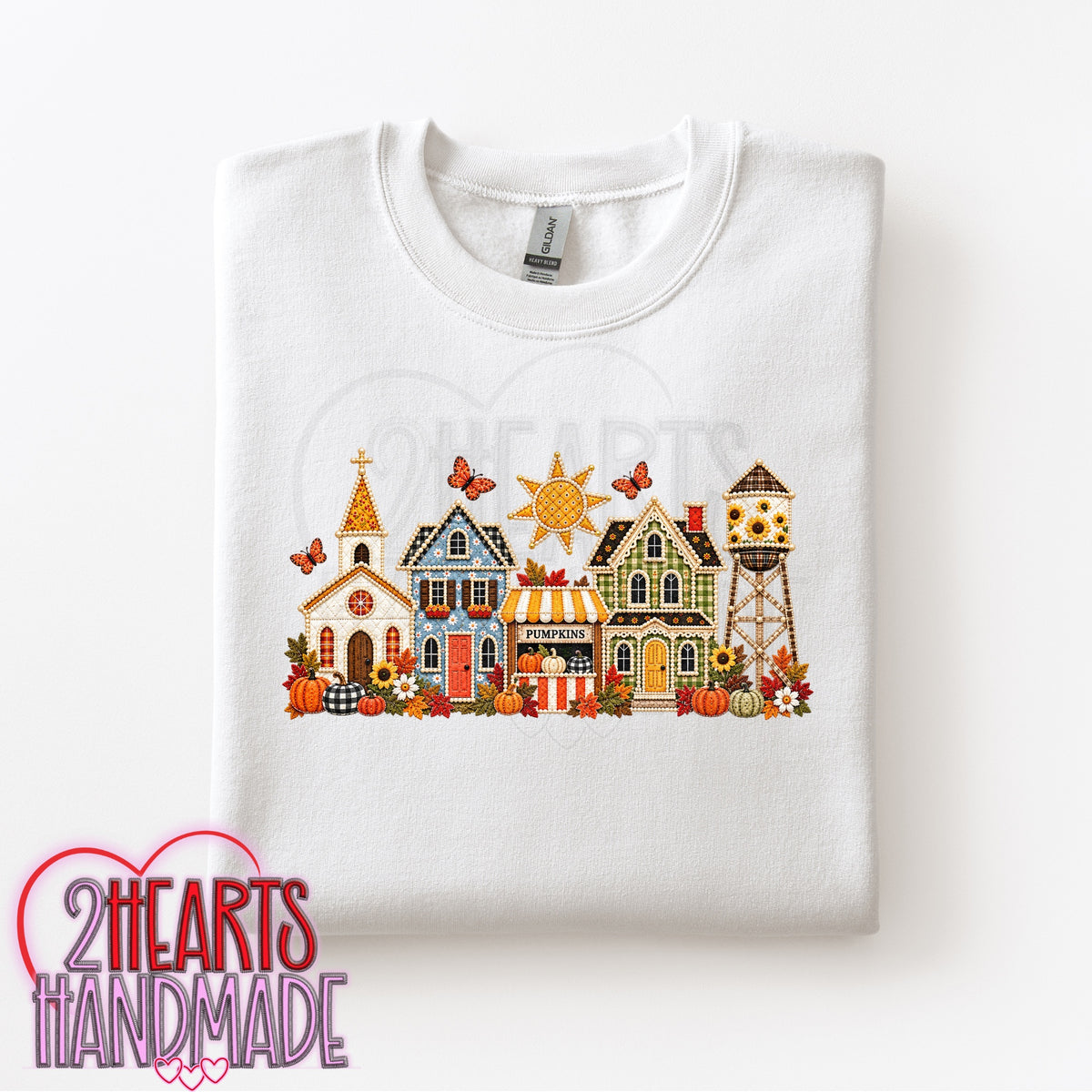 Small Town Fall (Faux Embroidery)