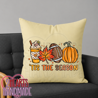 Tis The Season With All The Fall Things Throw Pillow Cover (Pillow NOT Included)